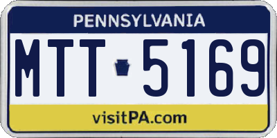 PA license plate MTT5169