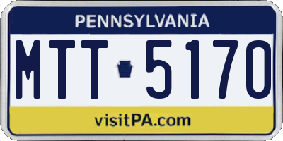 PA license plate MTT5170