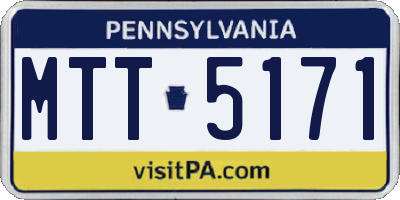 PA license plate MTT5171