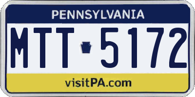 PA license plate MTT5172