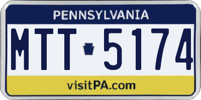 PA license plate MTT5174