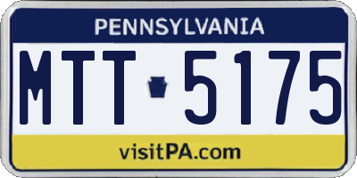 PA license plate MTT5175