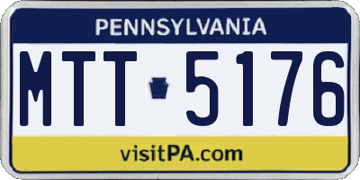 PA license plate MTT5176