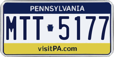 PA license plate MTT5177
