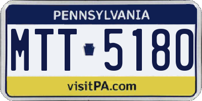 PA license plate MTT5180