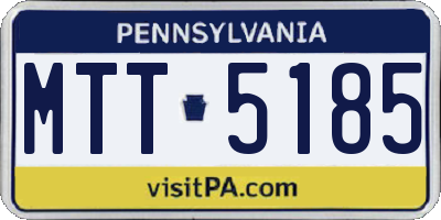 PA license plate MTT5185