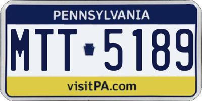 PA license plate MTT5189