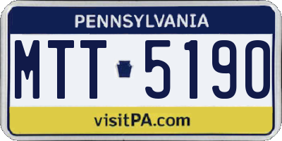 PA license plate MTT5190