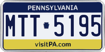 PA license plate MTT5195