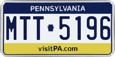 PA license plate MTT5196