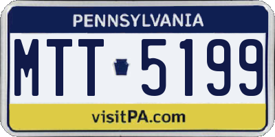 PA license plate MTT5199