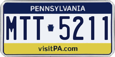 PA license plate MTT5211