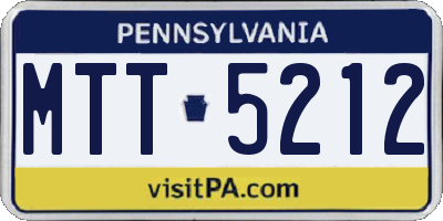 PA license plate MTT5212
