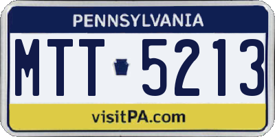 PA license plate MTT5213