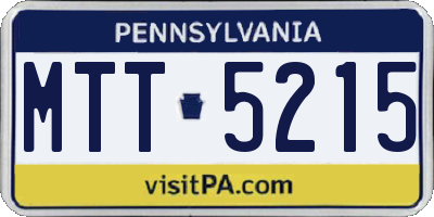 PA license plate MTT5215