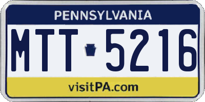PA license plate MTT5216