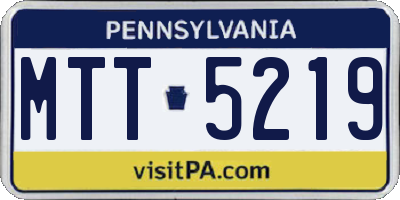 PA license plate MTT5219