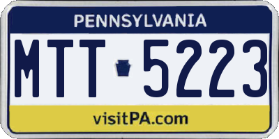 PA license plate MTT5223