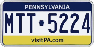 PA license plate MTT5224