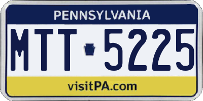 PA license plate MTT5225