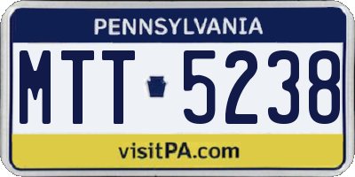 PA license plate MTT5238
