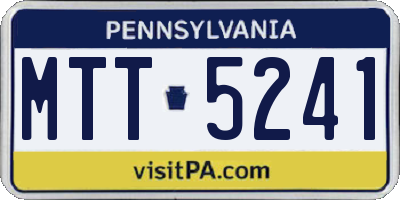 PA license plate MTT5241