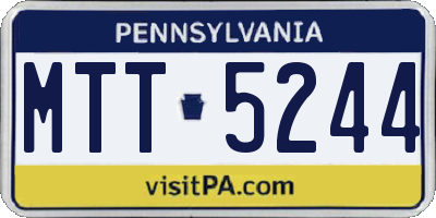 PA license plate MTT5244