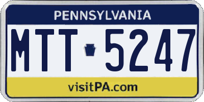 PA license plate MTT5247