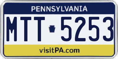 PA license plate MTT5253
