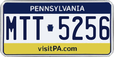 PA license plate MTT5256