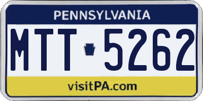 PA license plate MTT5262