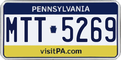 PA license plate MTT5269