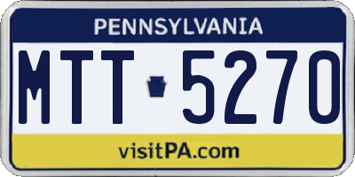 PA license plate MTT5270