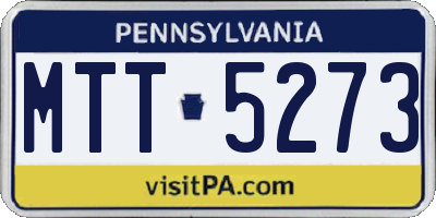 PA license plate MTT5273