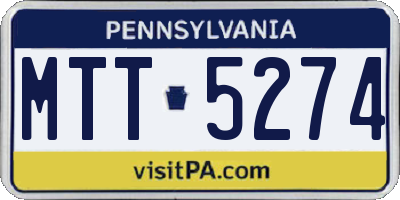 PA license plate MTT5274