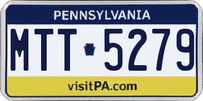 PA license plate MTT5279