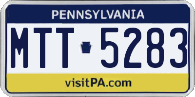 PA license plate MTT5283