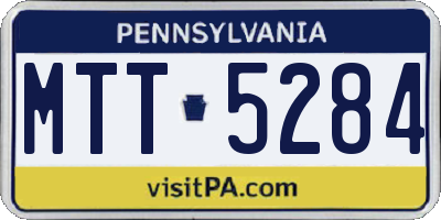 PA license plate MTT5284