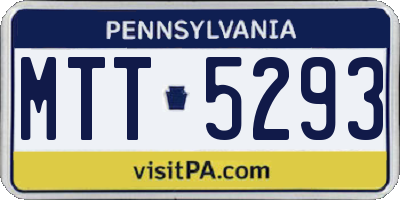 PA license plate MTT5293