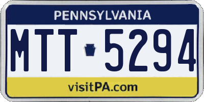 PA license plate MTT5294