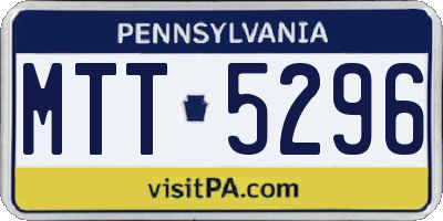 PA license plate MTT5296
