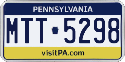 PA license plate MTT5298