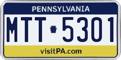 PA license plate MTT5301