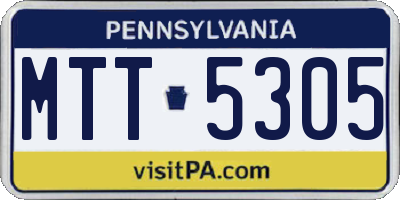 PA license plate MTT5305