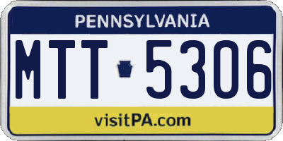 PA license plate MTT5306