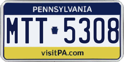PA license plate MTT5308