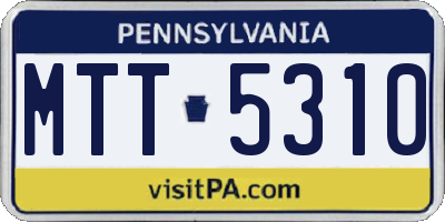 PA license plate MTT5310