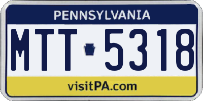 PA license plate MTT5318