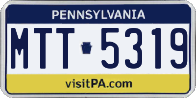 PA license plate MTT5319