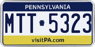 PA license plate MTT5323